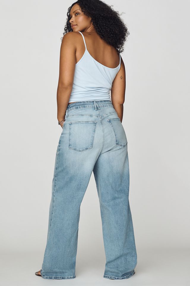Good American Good Waist High-Rise Palazzo Wide-Leg Jeans #8