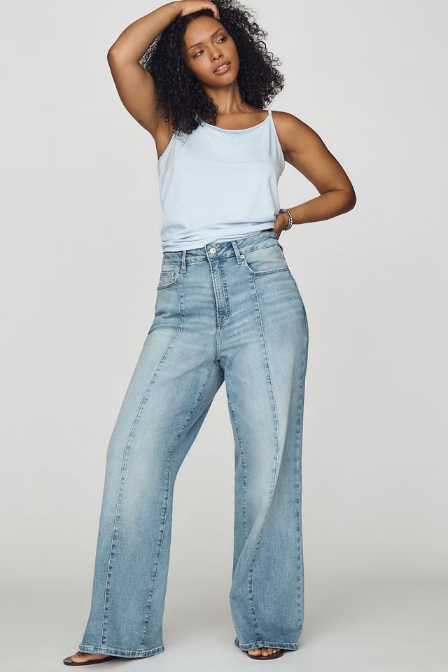 Good American Good Waist High-Rise Palazzo Wide-Leg Jeans #4