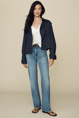 Good American Soft Tech Good True High-Rise Straight-Leg Jeans