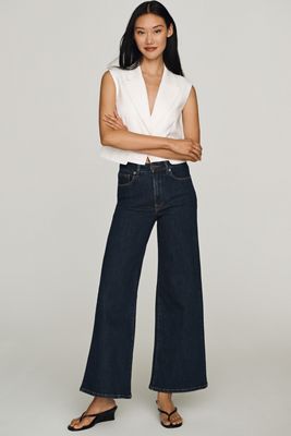 Good American Good Waist Palazzo Ankle Jeans
