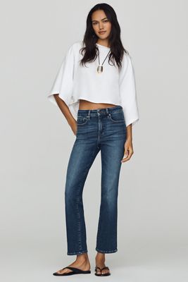 Good American Good Petite High-Rise Straight-Leg Jeans