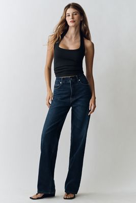 Good American Soft Tech Good True High-Rise Straight Jeans