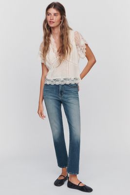 Good American Mid-Rise Straight-Leg Jeans