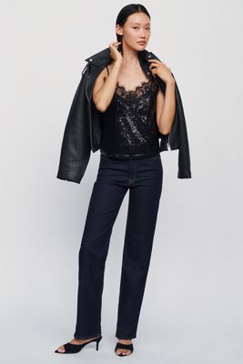 Good American Good True High Rise Straight Leg Jeans