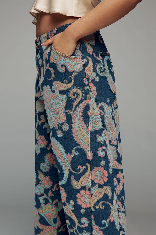 Never Fully Dressed Paisley Plus Denim Barrel Pants #3