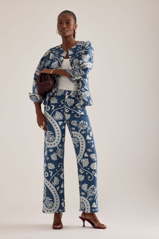 Never Fully Dressed Amara Printed Straight-Leg Jeans #2