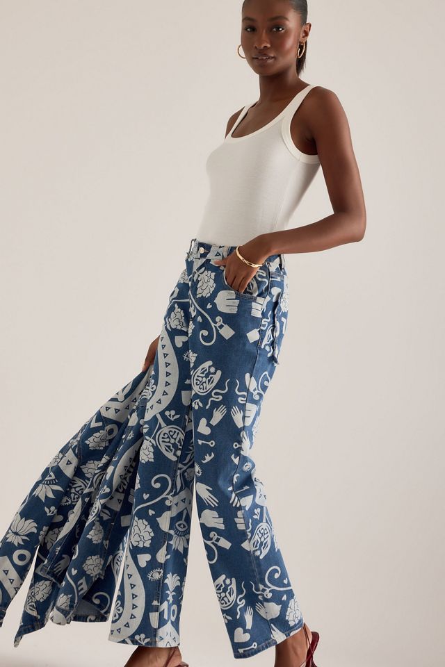 Never Fully Dressed Amara Printed Straight-Leg Jeans #4