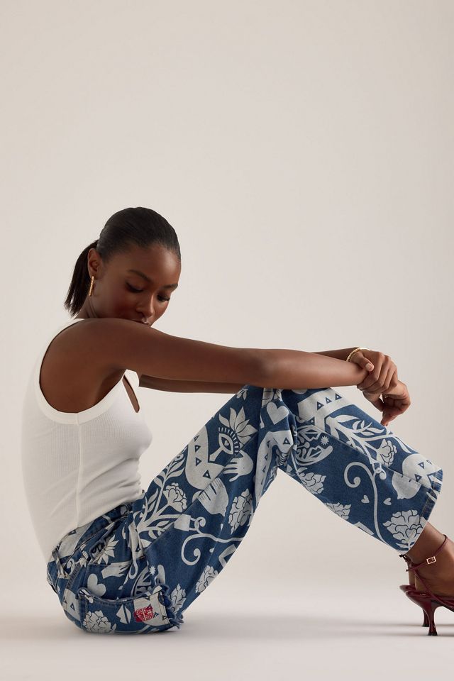 Never Fully Dressed Amara Printed Straight-Leg Jeans #3