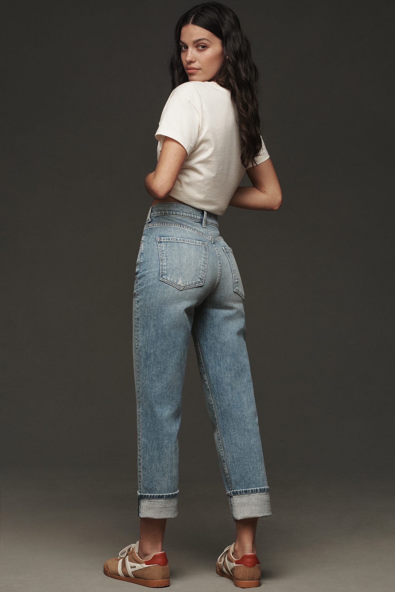 Le Jean Easy Slim Cuffed Mid-Rise Straight-Leg Jeans