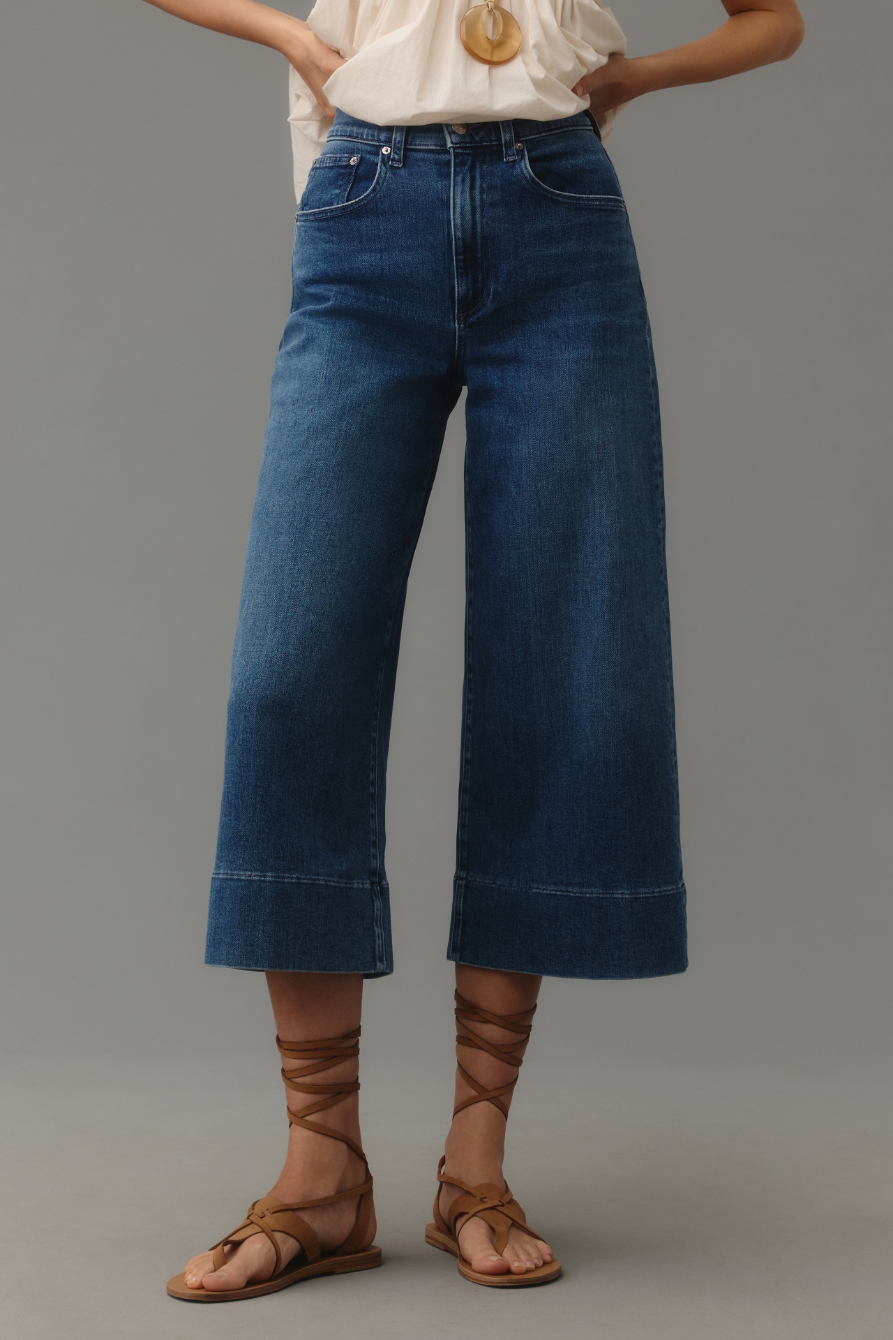 Le Jean Rosie Crop High-Rise Wide-Leg Jeans