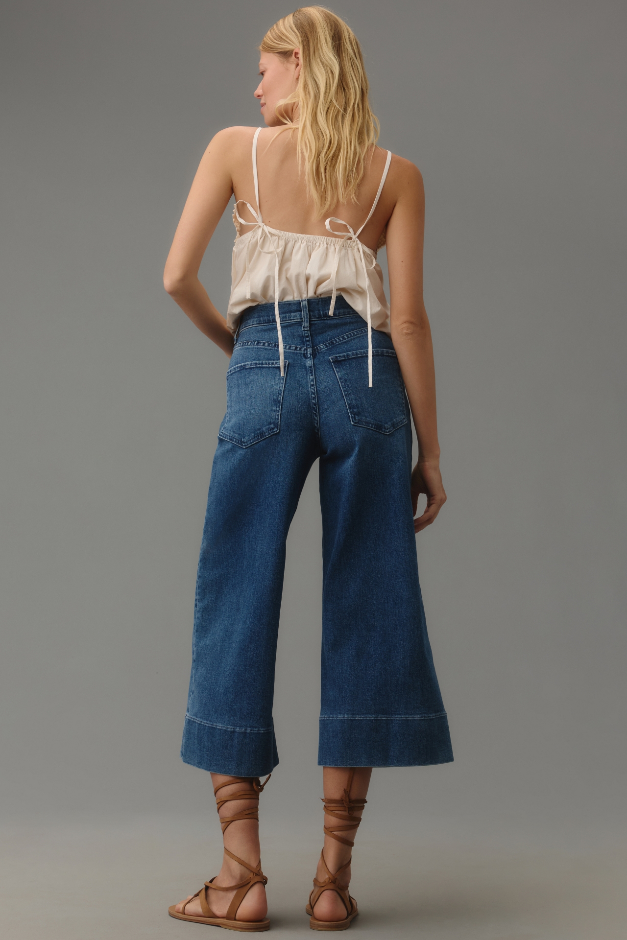 Le Jean Rosie Crop High-Rise Wide-Leg Jeans