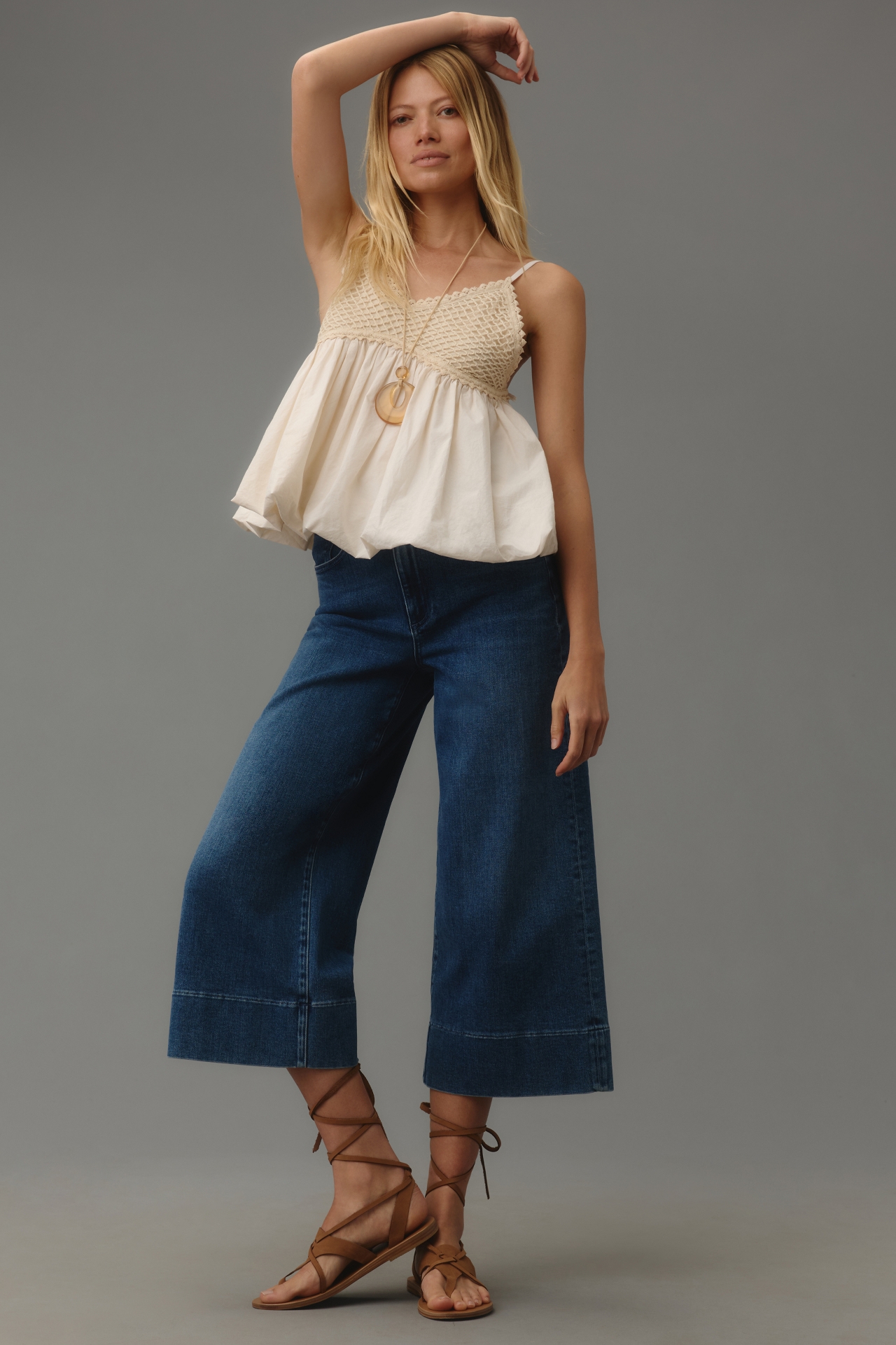 Le Jean Rosie Crop High-Rise Wide-Leg Jeans