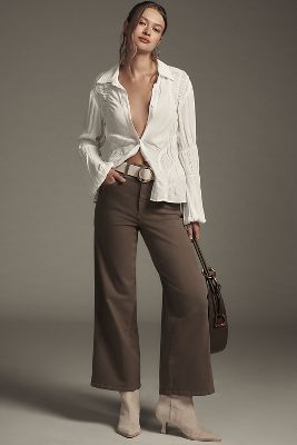 Le Jean Juliette High-rise Wide-leg Anks In Beige