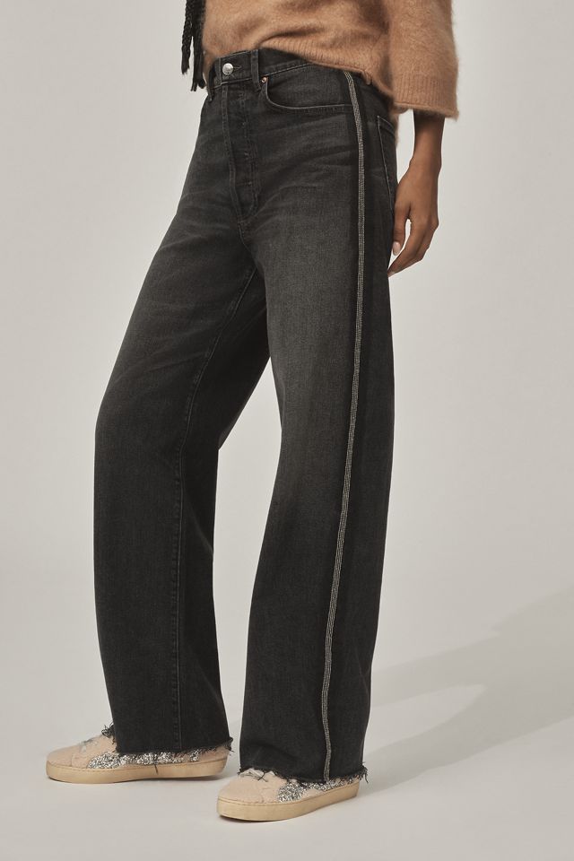 LE JEAN Nomad Beaded Tux High-Rise Wide-Leg Jeans #1