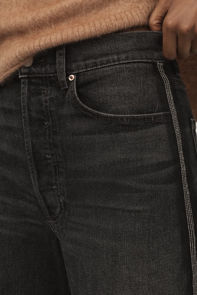 LE JEAN Nomad Beaded Tux High-Rise Wide-Leg Jeans #3
