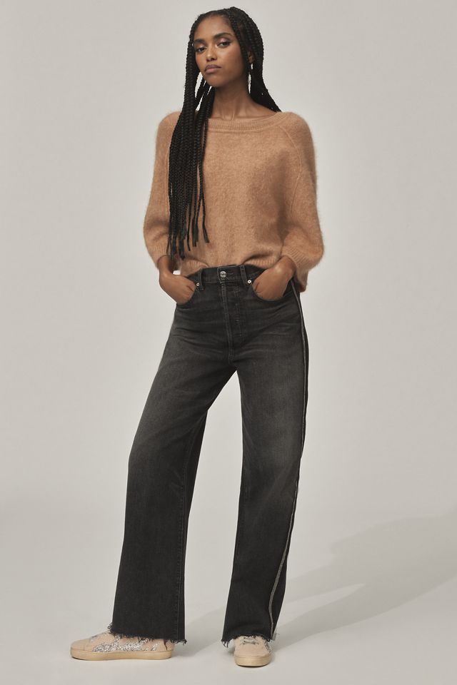 LE JEAN Nomad Beaded Tux High-Rise Wide-Leg Jeans #2