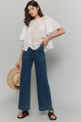 Le Jean Utility Trouser High-rise Wide-leg Jeans In Blue