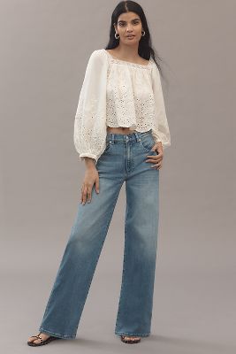 Column High-Rise Wide-Leg Jeans
