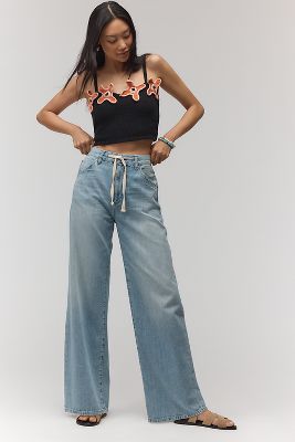 Le Jean Luna High-rise Relaxed Wide-leg Jeans