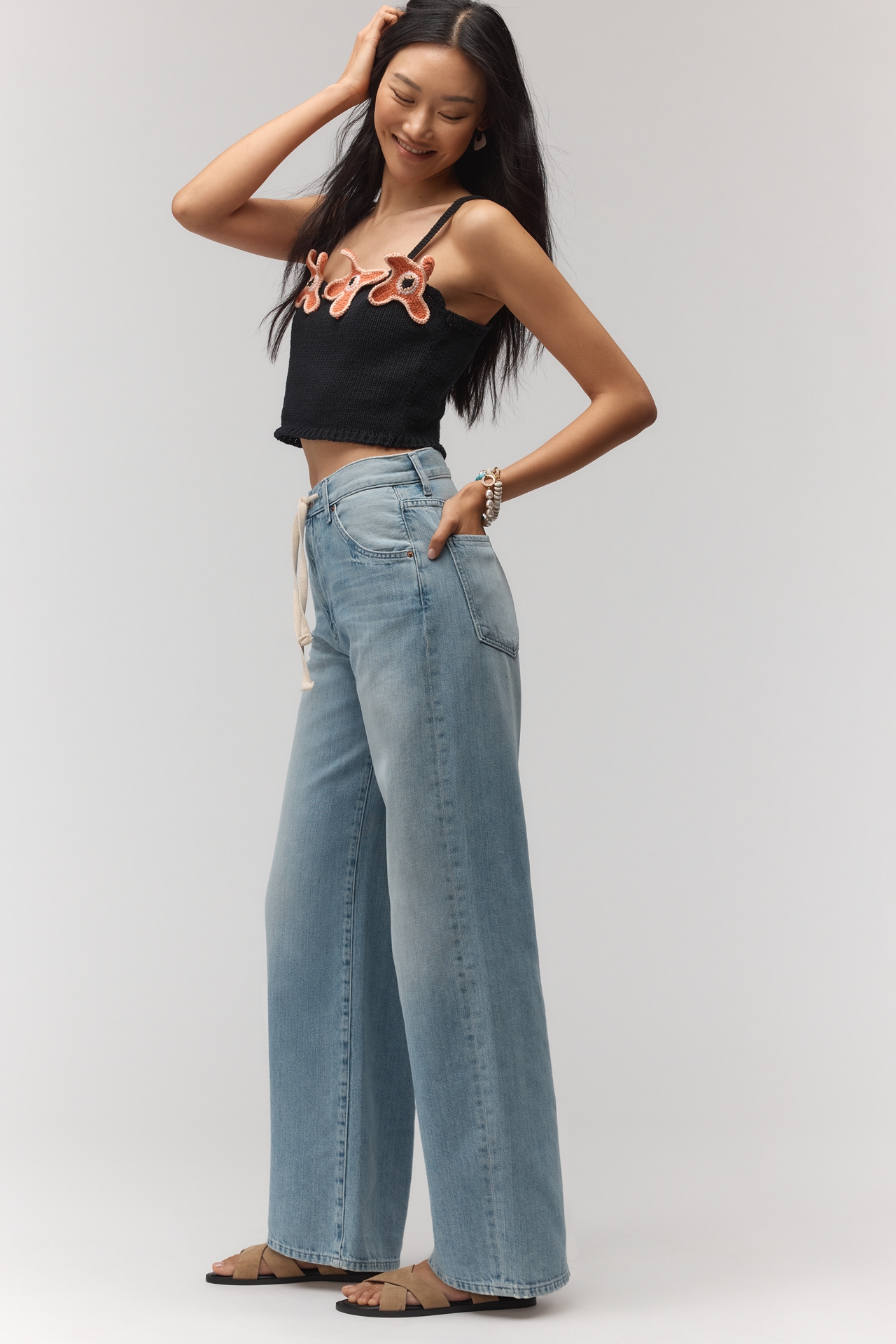 Le Jean Luna High-Rise Relaxed Wide-Leg Jeans