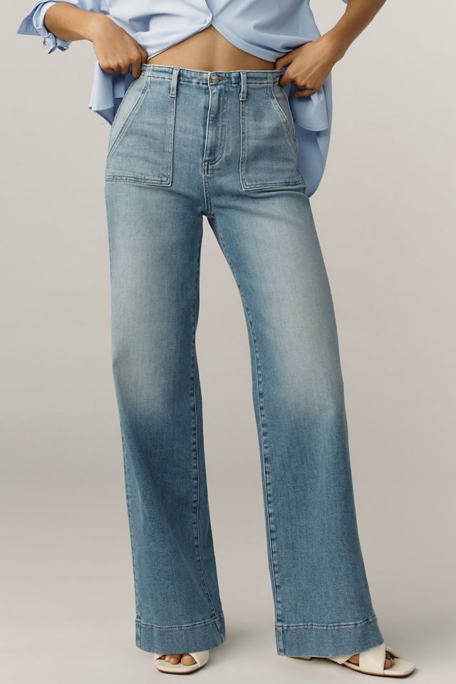 LE JEAN Utility High-Rise Wide-Leg Jeans #1