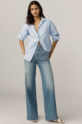 LE JEAN Utility High-Rise Wide-Leg Jeans