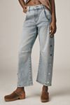 LE JEAN Frankie Studded Mid-Rise Barrel Jeans