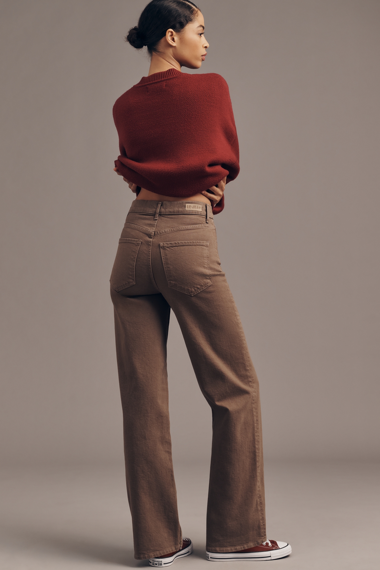 LE JEAN Column High-Rise Wide-Leg Jeans