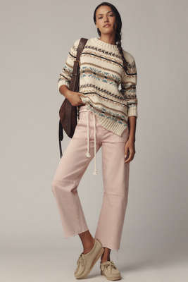 Le Jean Utility Soft Mid-rise Barrel Jeans In Pink