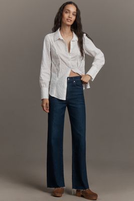 LE JEAN Column High-Rise Wide-Leg Jeans
