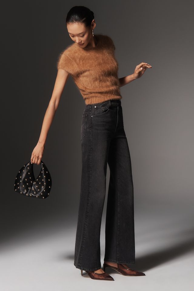 LE JEAN Cinched High-Rise Wide-Leg Jeans #2