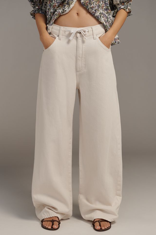 LE JEAN Luna High-Rise Relaxed Wide-Leg Tie-Waist Jeans #1