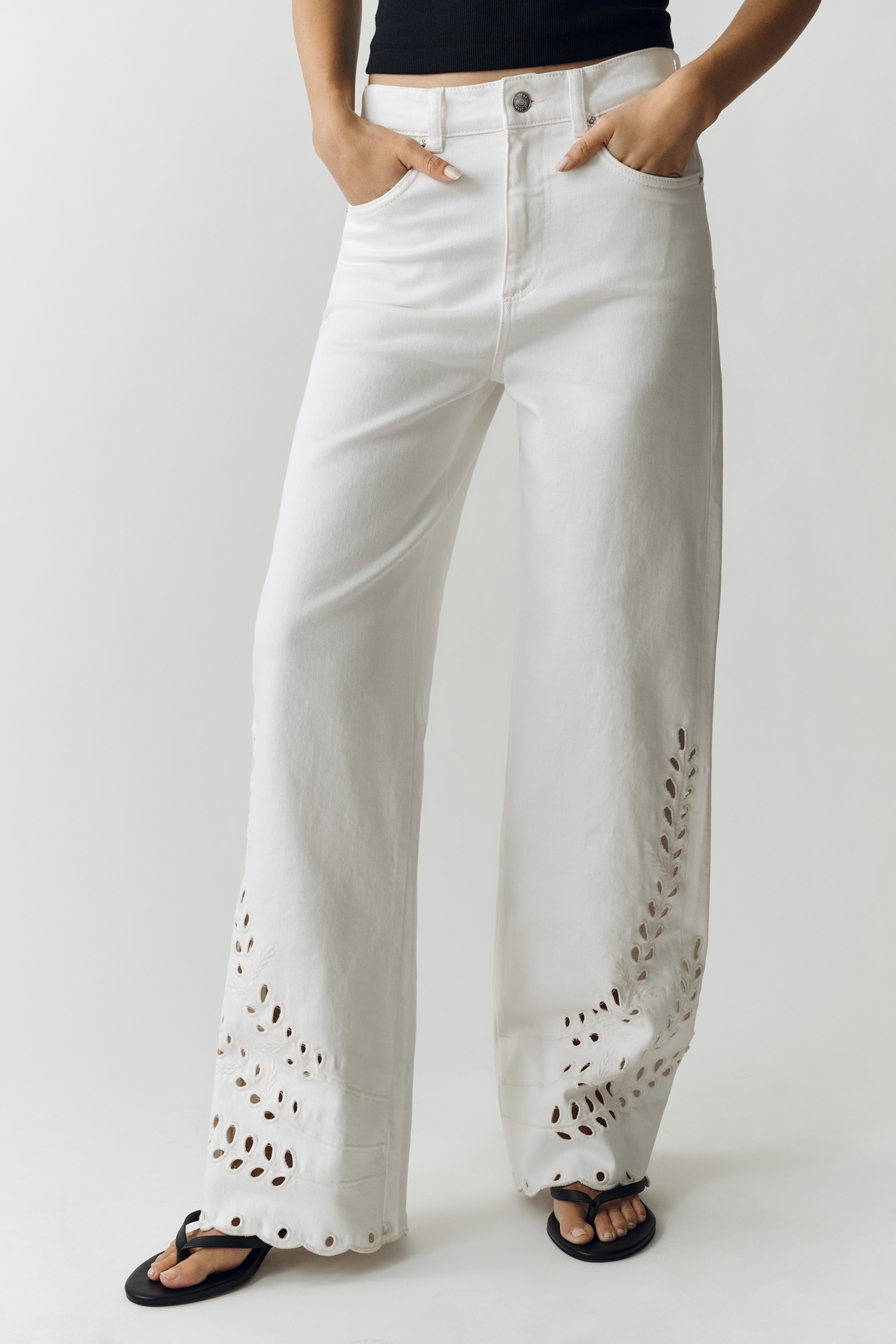 LE JEAN Column High Rise Wide Leg Jeans