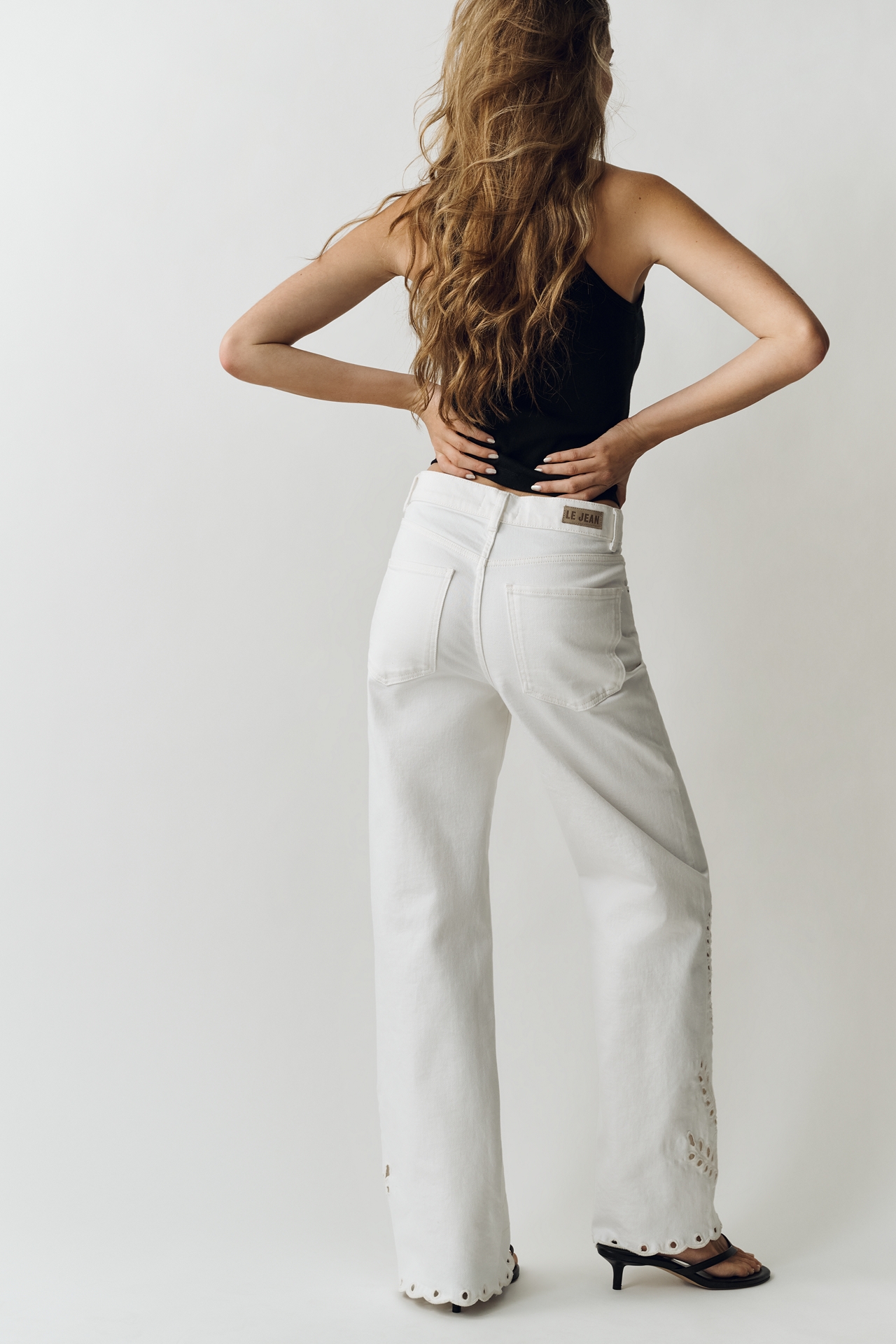 LE JEAN Column High Rise Wide Leg Jeans