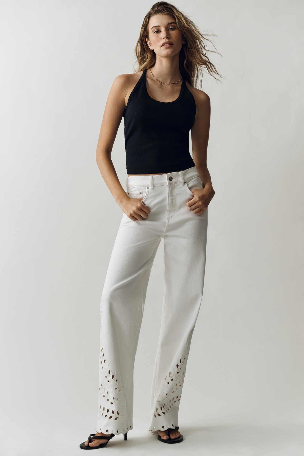 LE JEAN Column High Rise Wide Leg Jeans