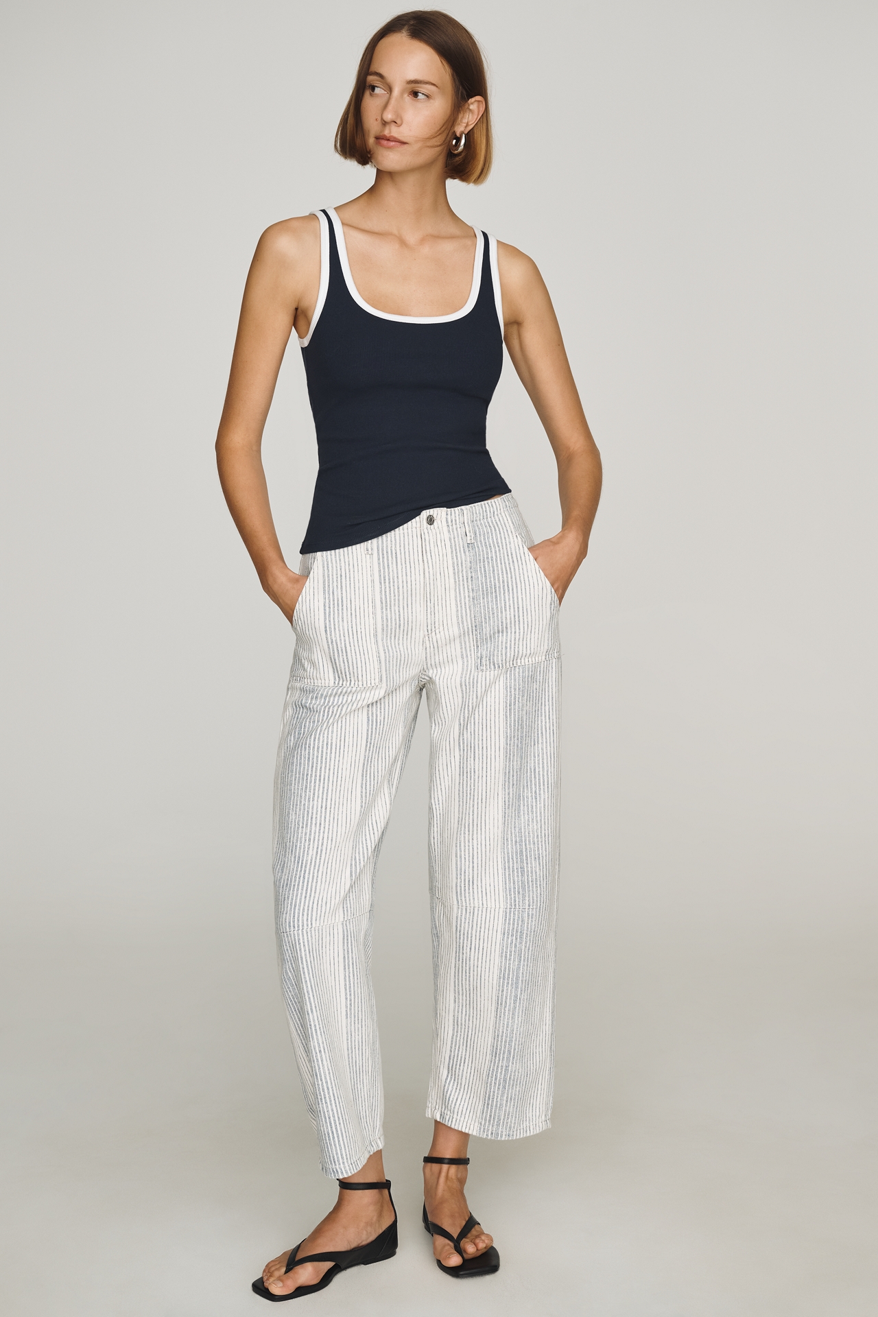 LE JEAN Utility High-Rise Barrel Jeans
