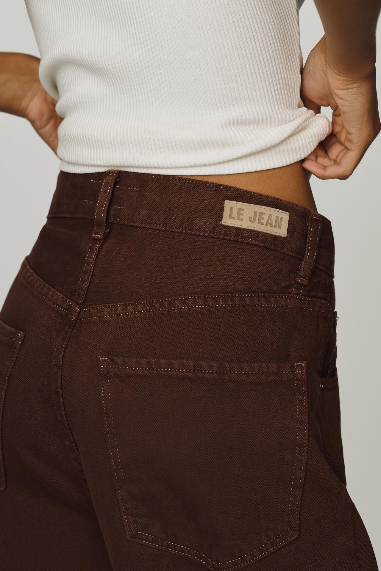 LE JEAN Luna High-Rise Wide-Leg Drawstring Jeans