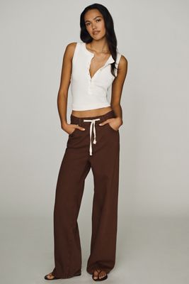 LE JEAN Luna High-Rise Drawstring  Relaxed Wide-Leg Jeans