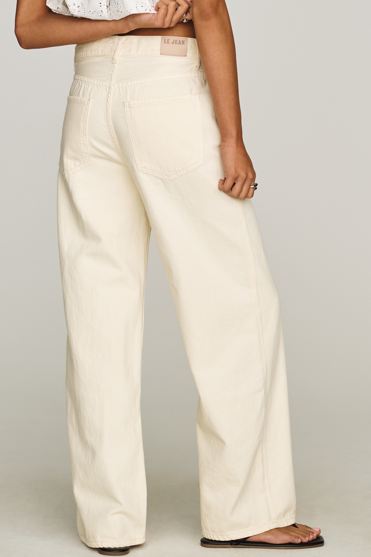 LE JEAN Luna High Rise Drawstring Relaxed  Wide Leg Jeans