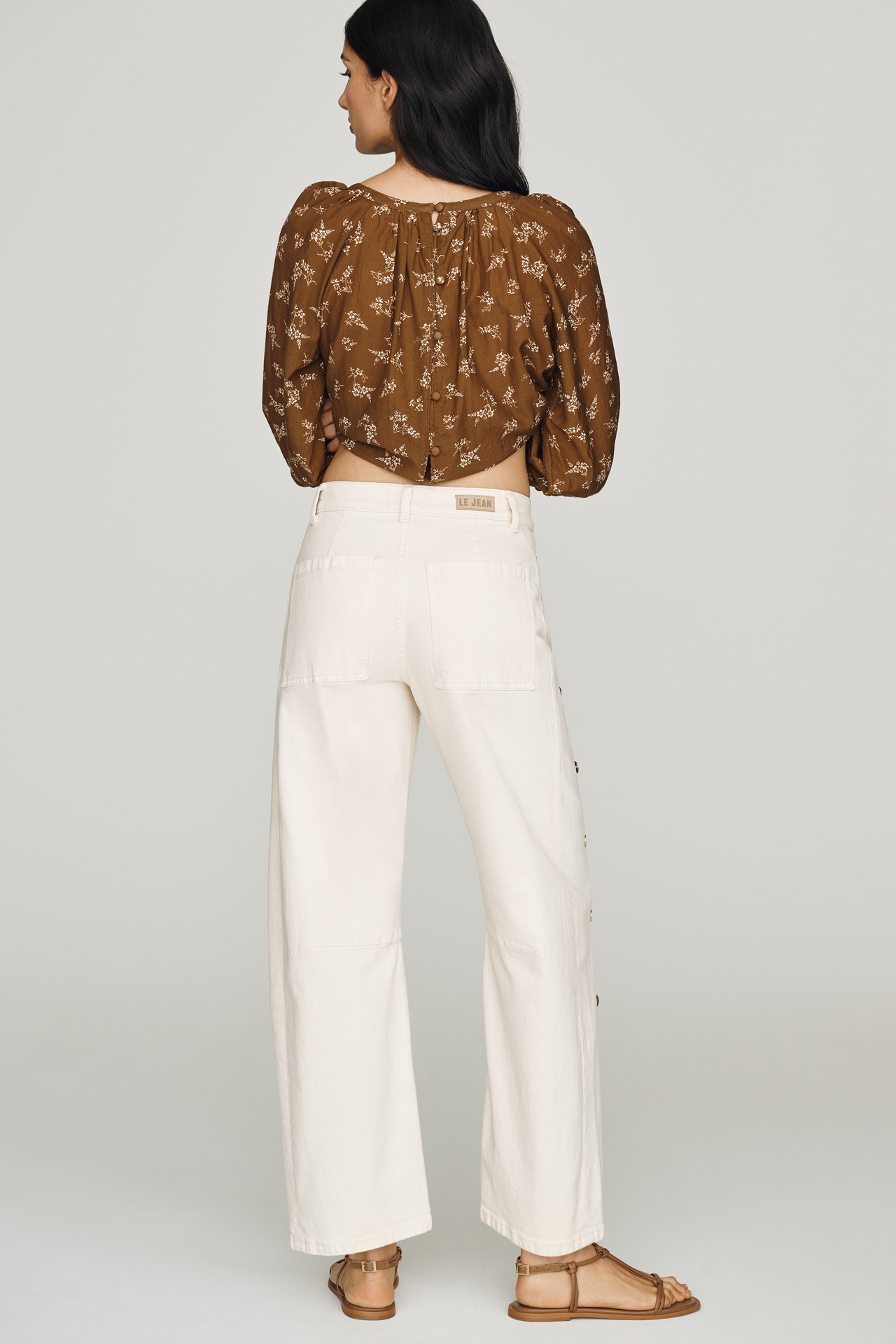 LE JEAN Frankie Studded High Rise Barrel Jeans