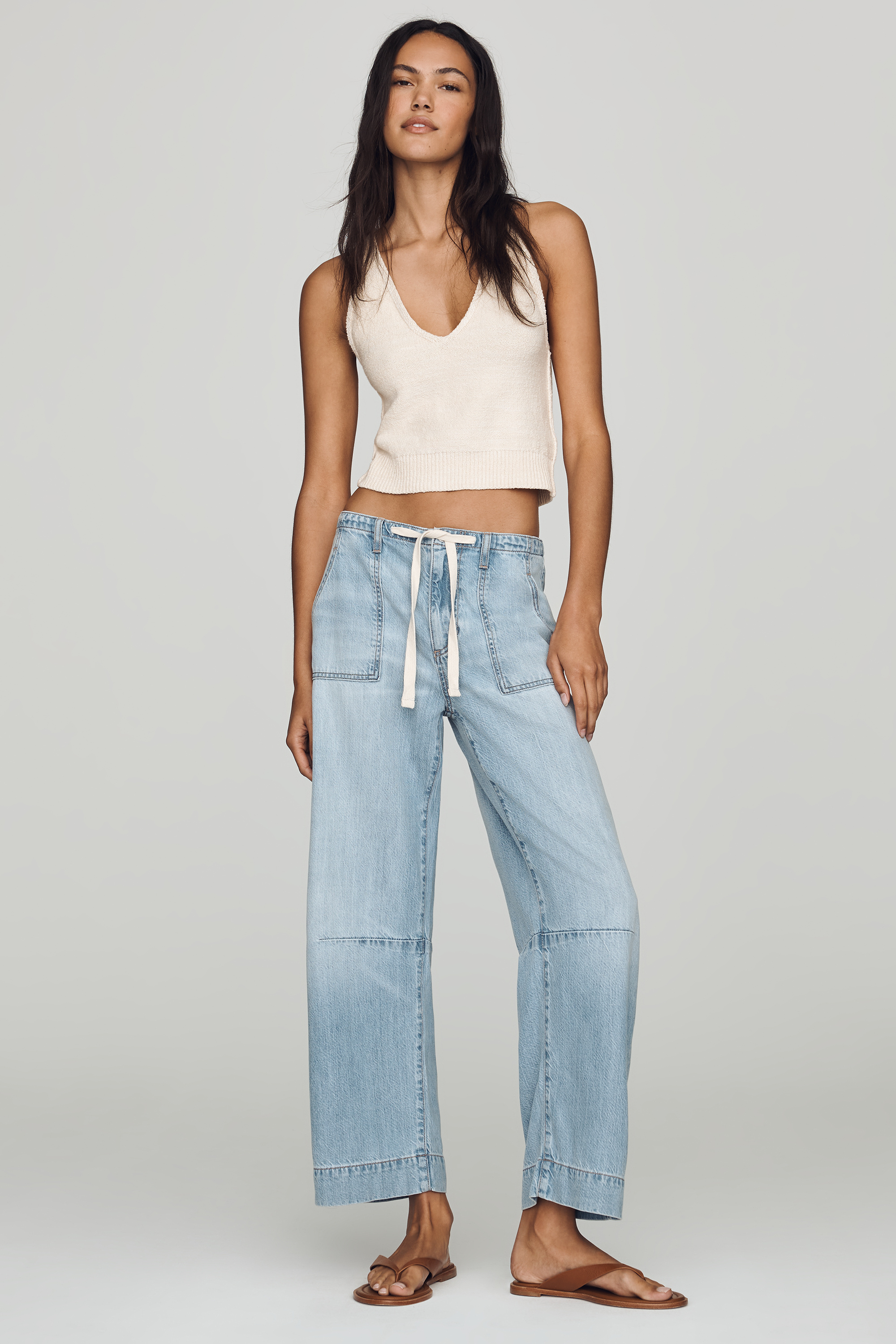 Weightless Utility Mid Rise Barrel Jeans - Image 1