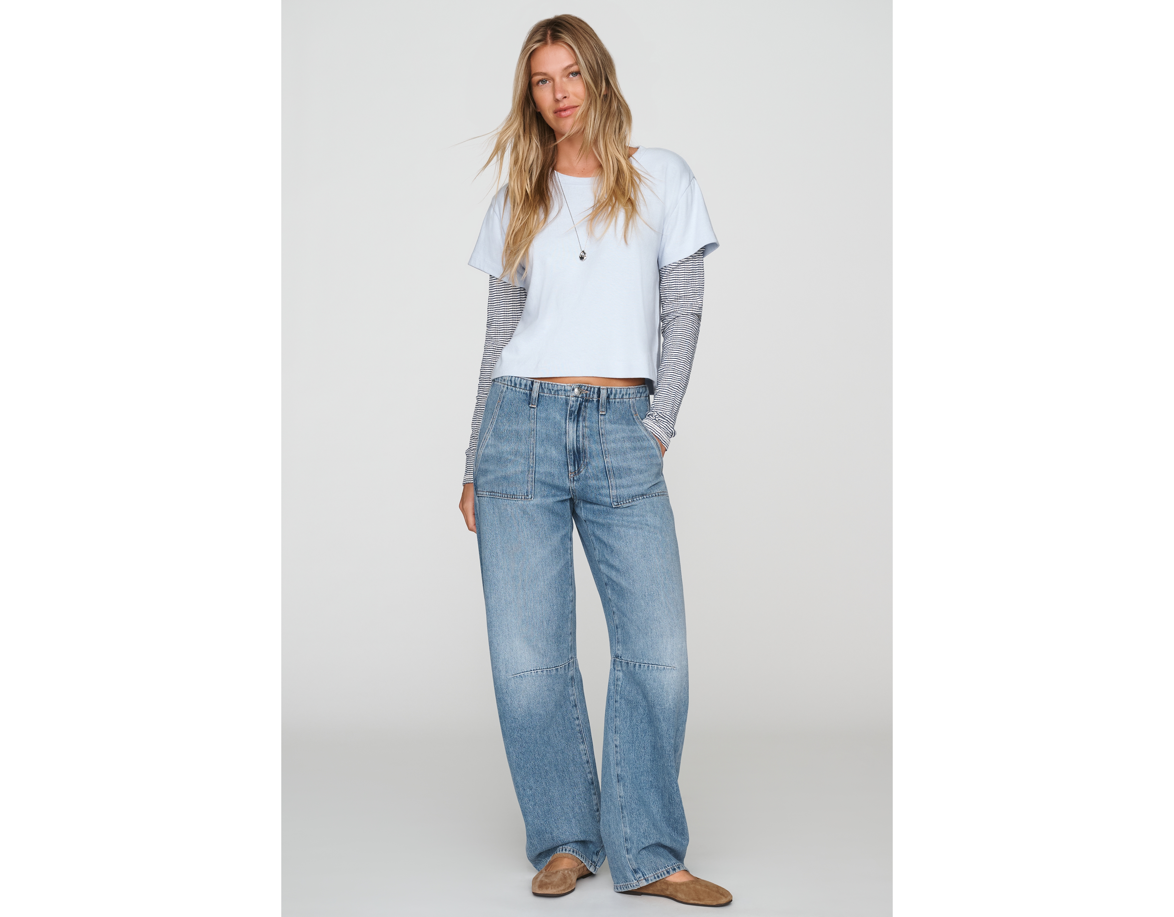 LE JEAN Utility Mid-Rise Barrel Jeans