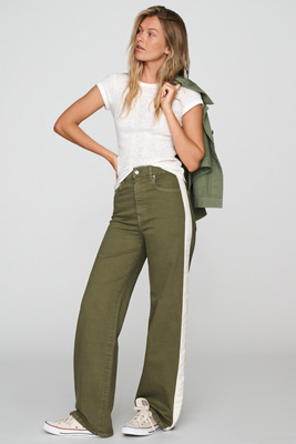 LE JEAN Column Track High-Rise Wide-Leg Jeans | Anthropologie