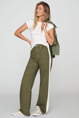 LE JEAN Column Track High-Rise Wide-Leg Jeans