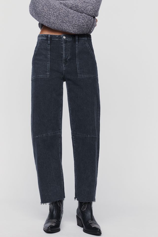 LE JEAN Utility High-Rise Barrel-Leg Jeans #1