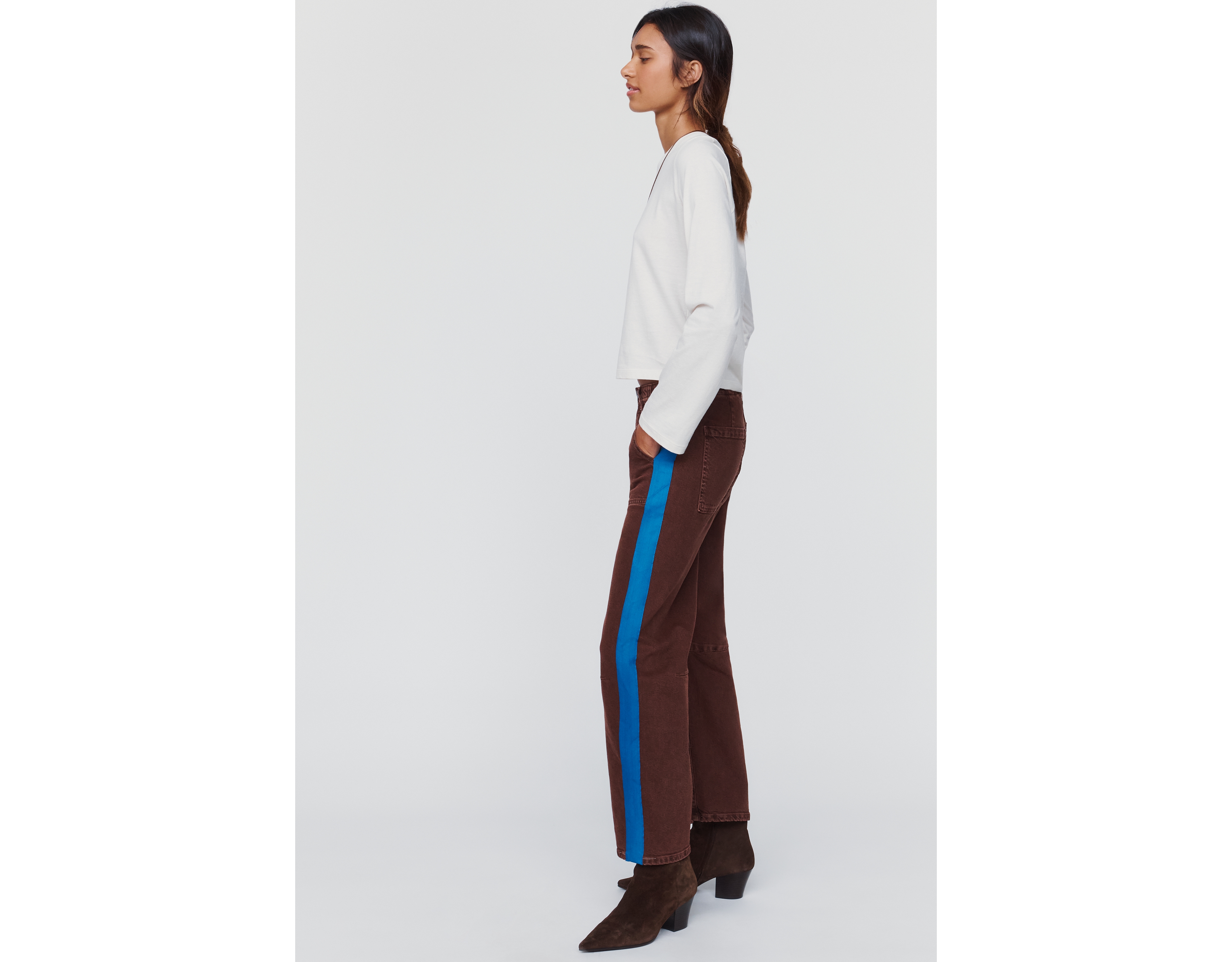 LE JEAN Track Utility Mid-Rise Tapered Jeans
