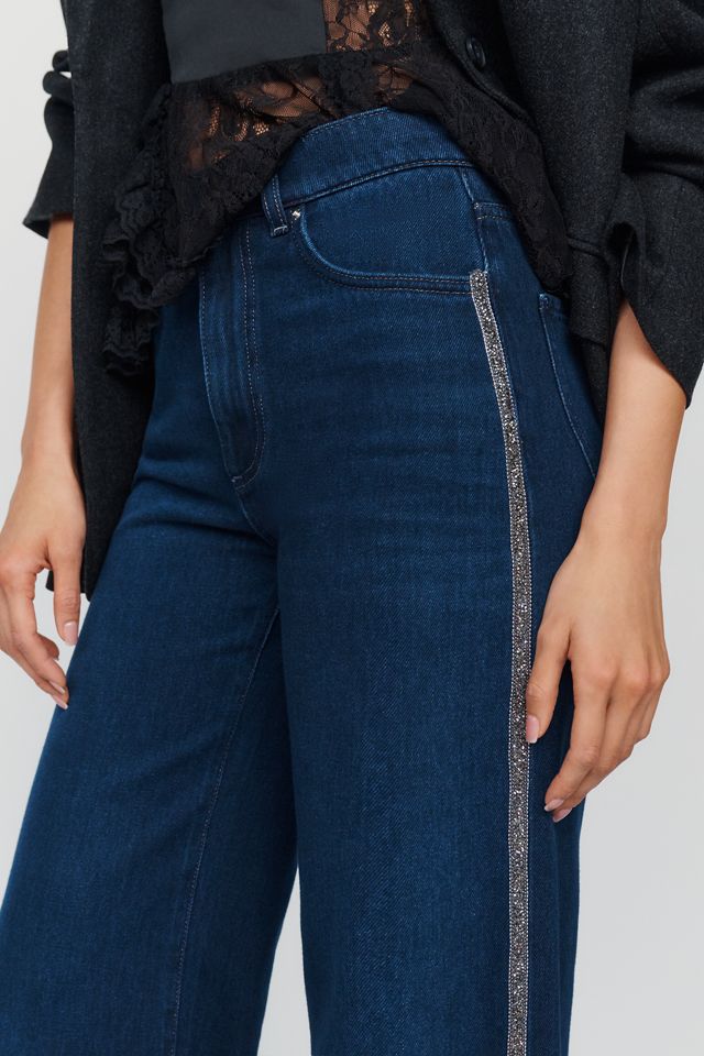 LE JEAN Column Beaded High Rise Wide Leg Jeans #2
