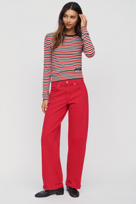 LE JEAN Cowboy Curve Mid Rise Barrel Jeans by Anthropologie