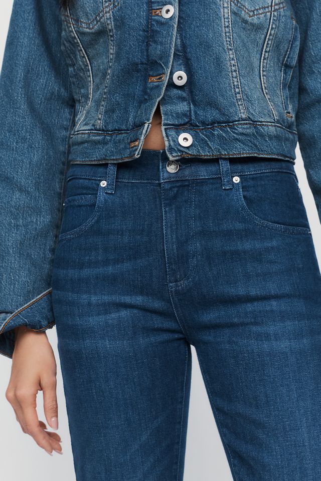 LE JEAN Slim High Rise Straight-Leg Jeans #3