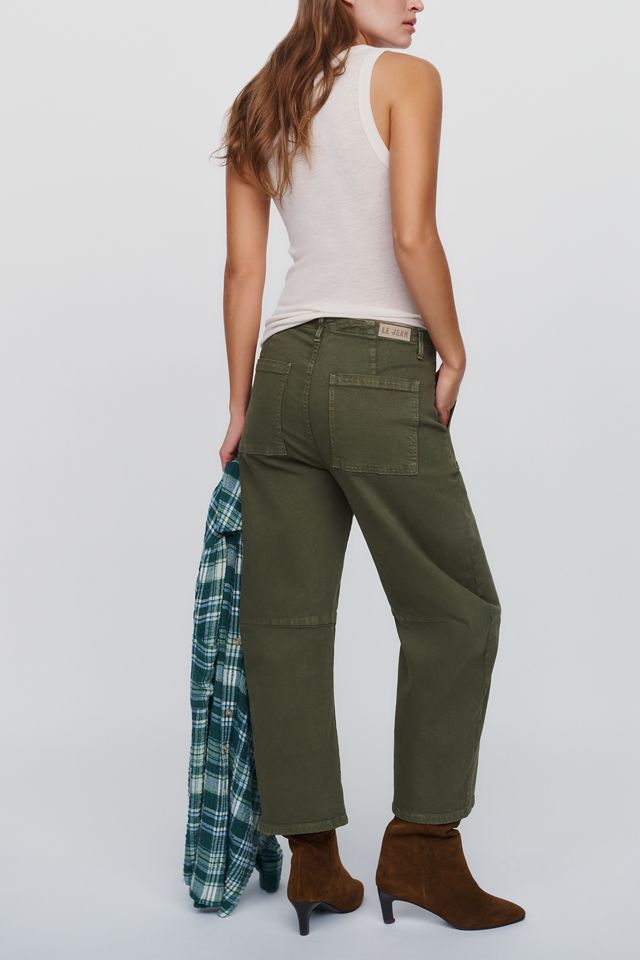 LE JEAN Petite Mid Rise Barrel Leg Utility Jeans #3